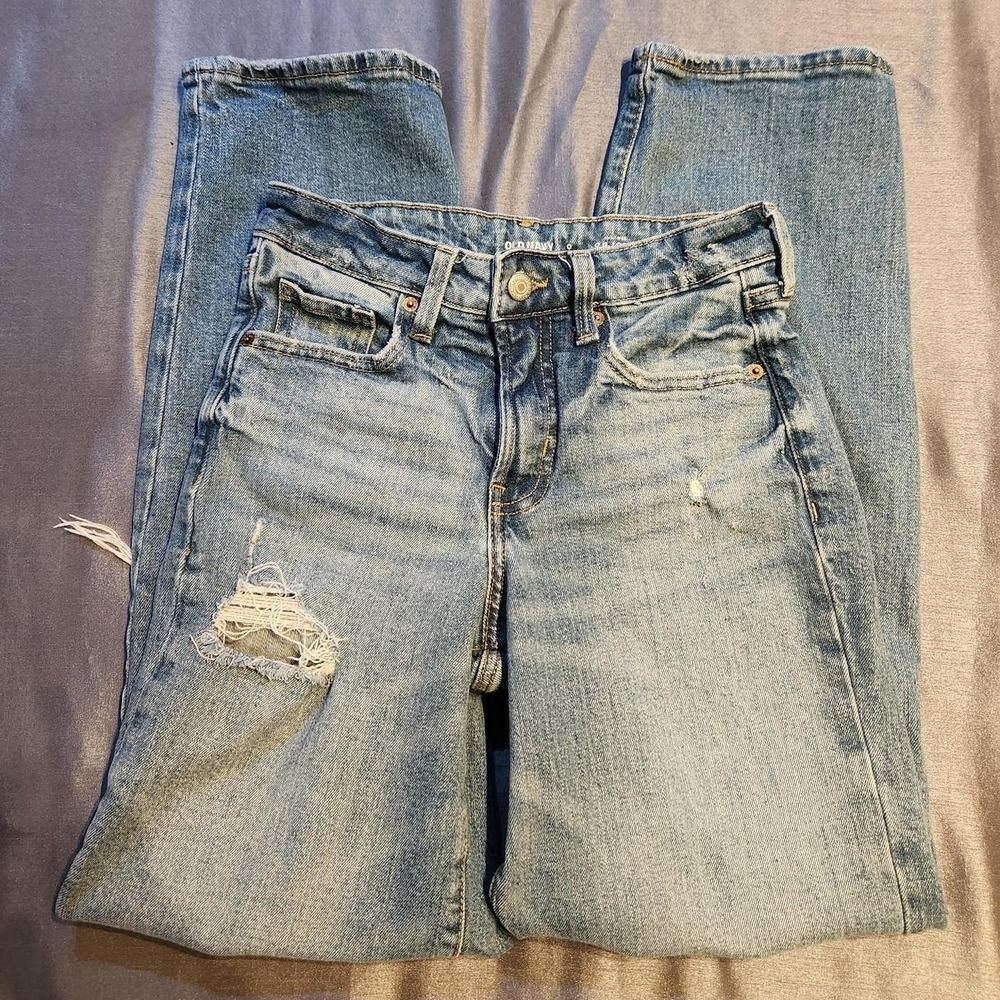 High Waist Straight Leg Denim Jeans‎ by Old Navy